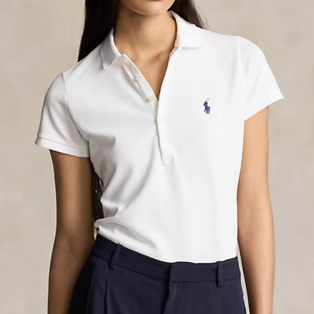Ralph Lauren white polo shirt slim-fit